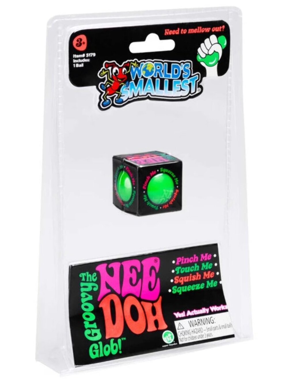 NEW Schylling World's Smallest Needoh Squeezable Stress Ball Green